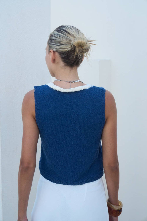 Dottie Contrast Knit Vest