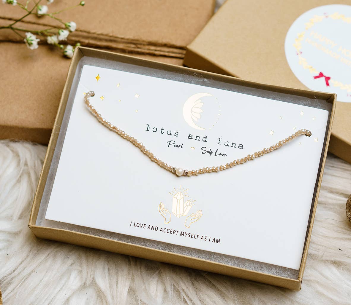 Lotus and Luna Self Love Pearl Necklace