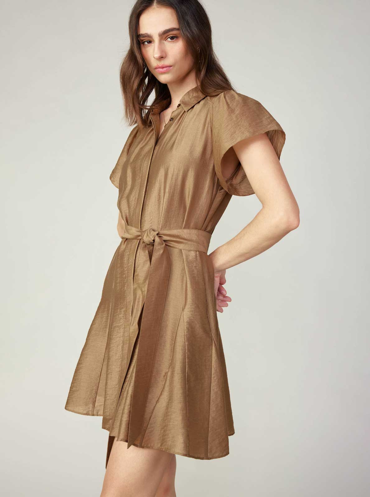 Current Air Button-Down Mini Shirts Dress