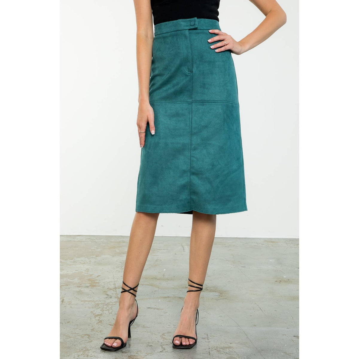 THML Midi Suede Skirt