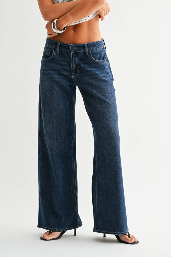 Just USA JEANS - DK - Stretch Mid Rise Palazzo