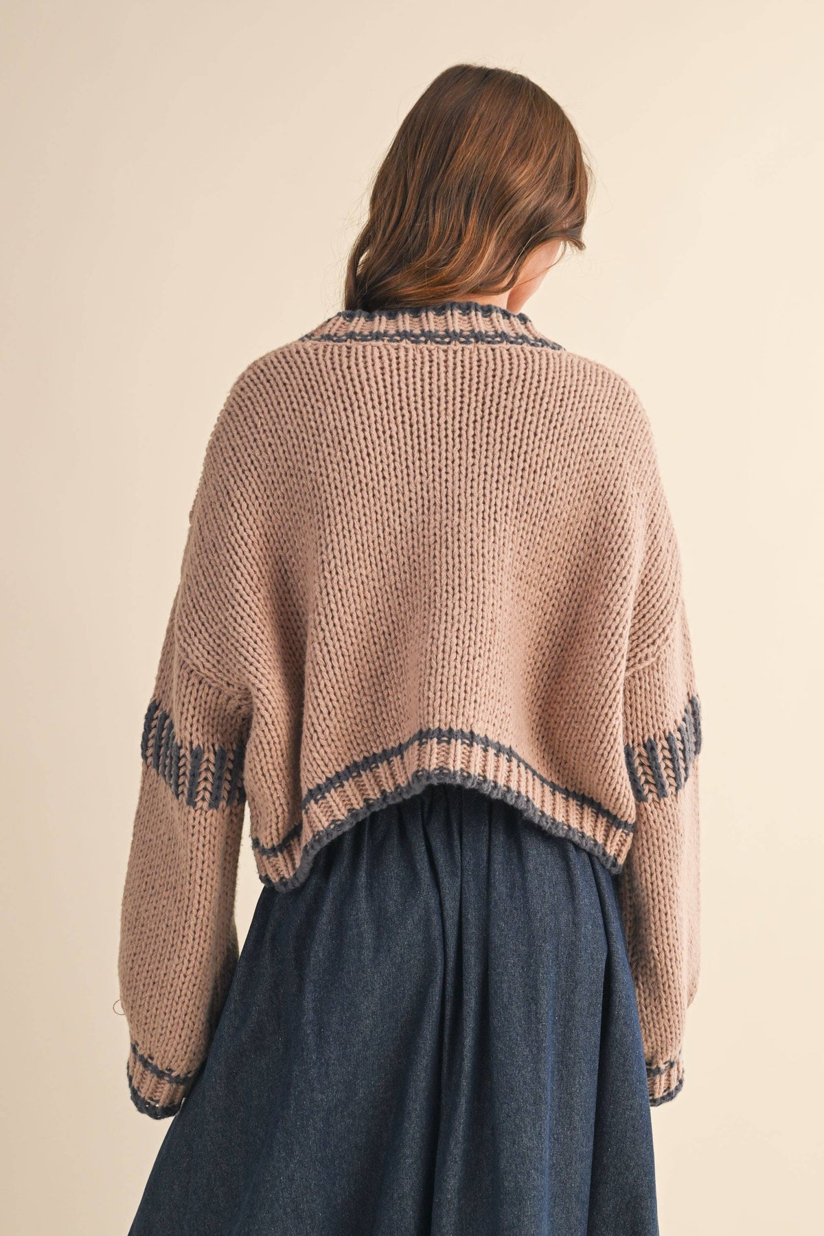 Klesis PATTERNED CROPPED SWEATER CARDIGAN