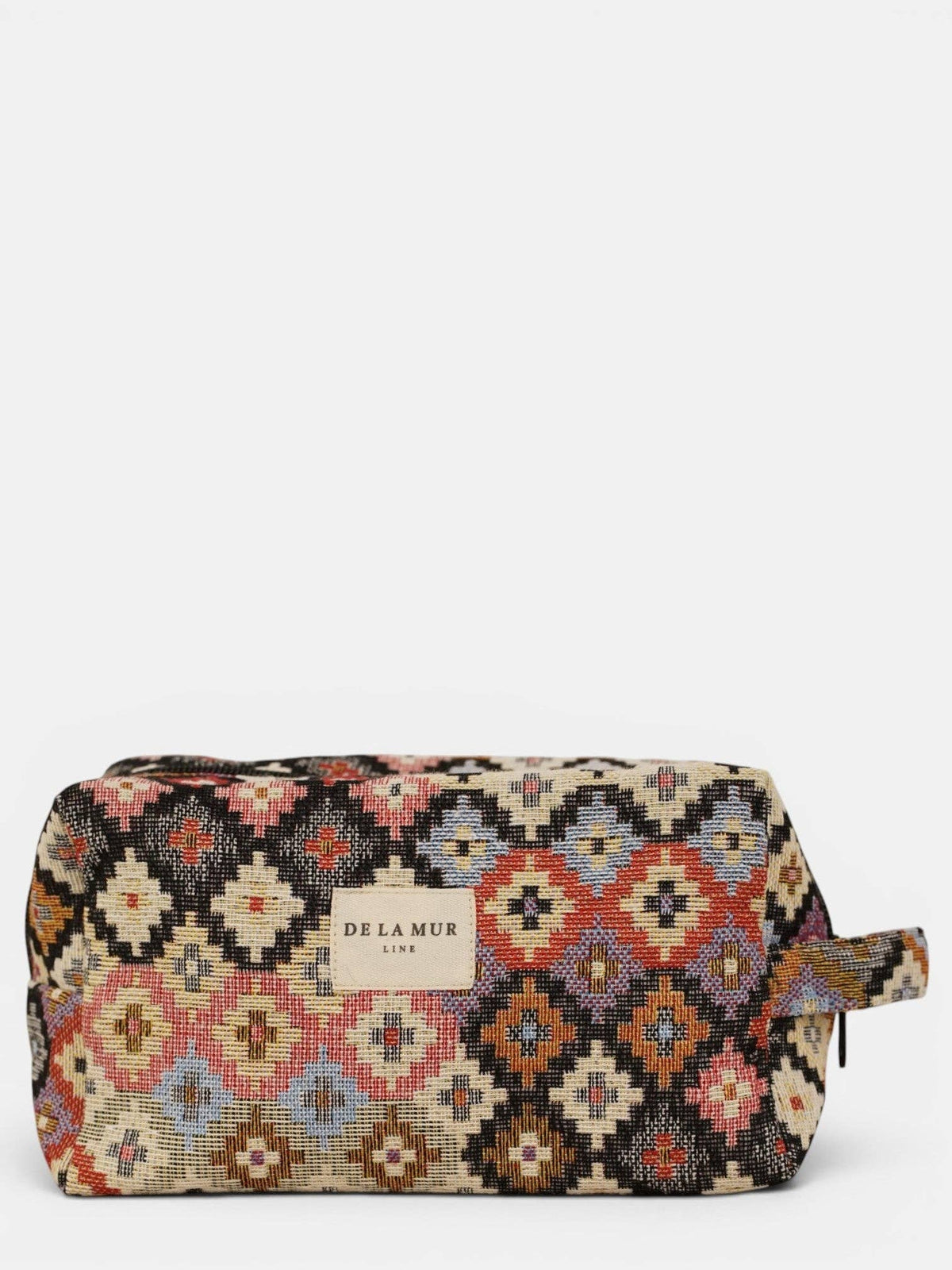 Geometric Jacquard Squared Makeup Bag