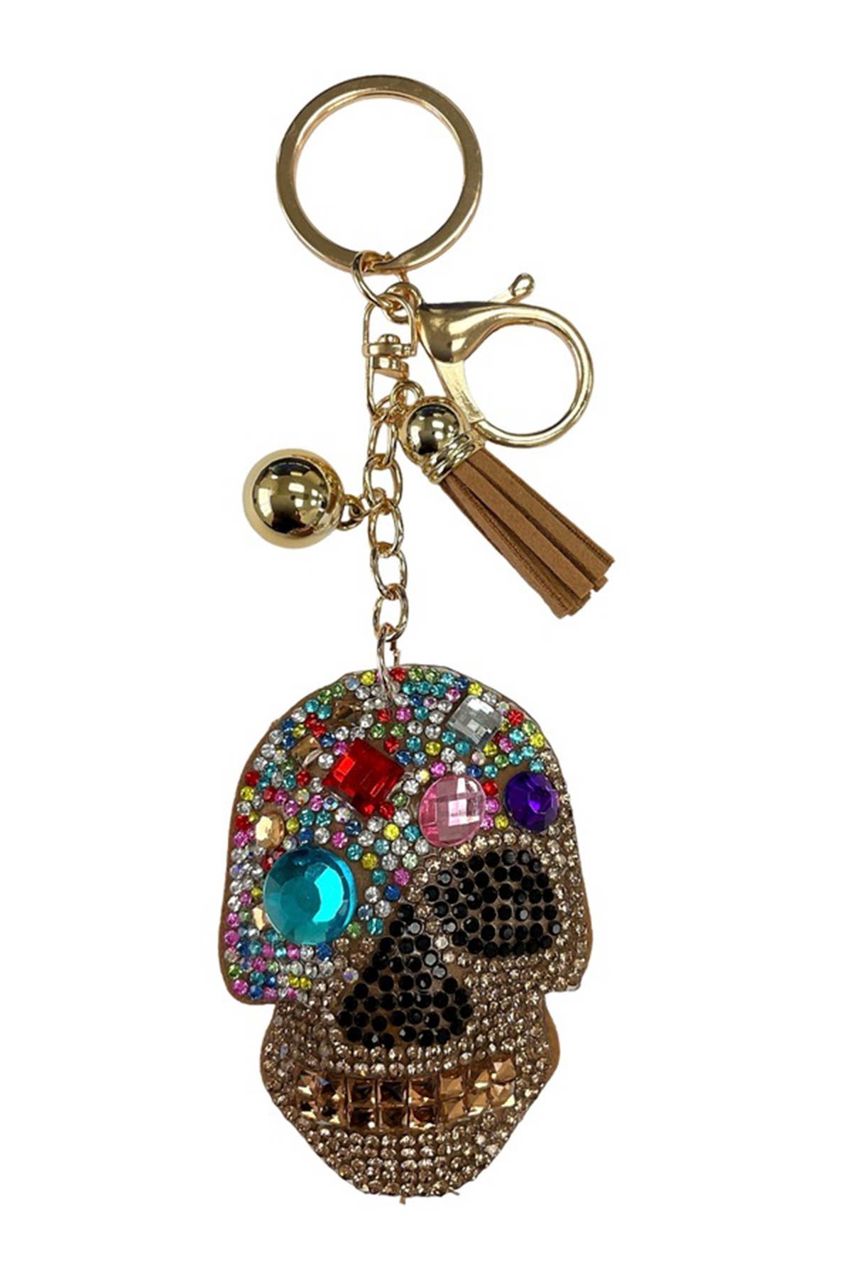 Bead Skull Keychain With Tassel