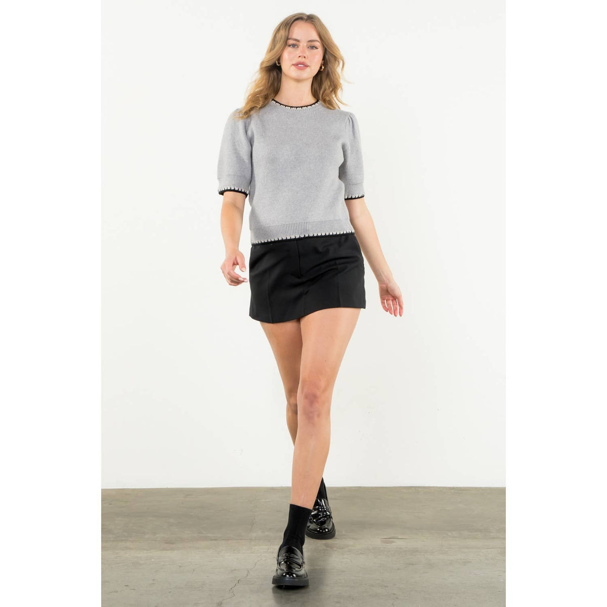 THML Short Sleeve Knit Top