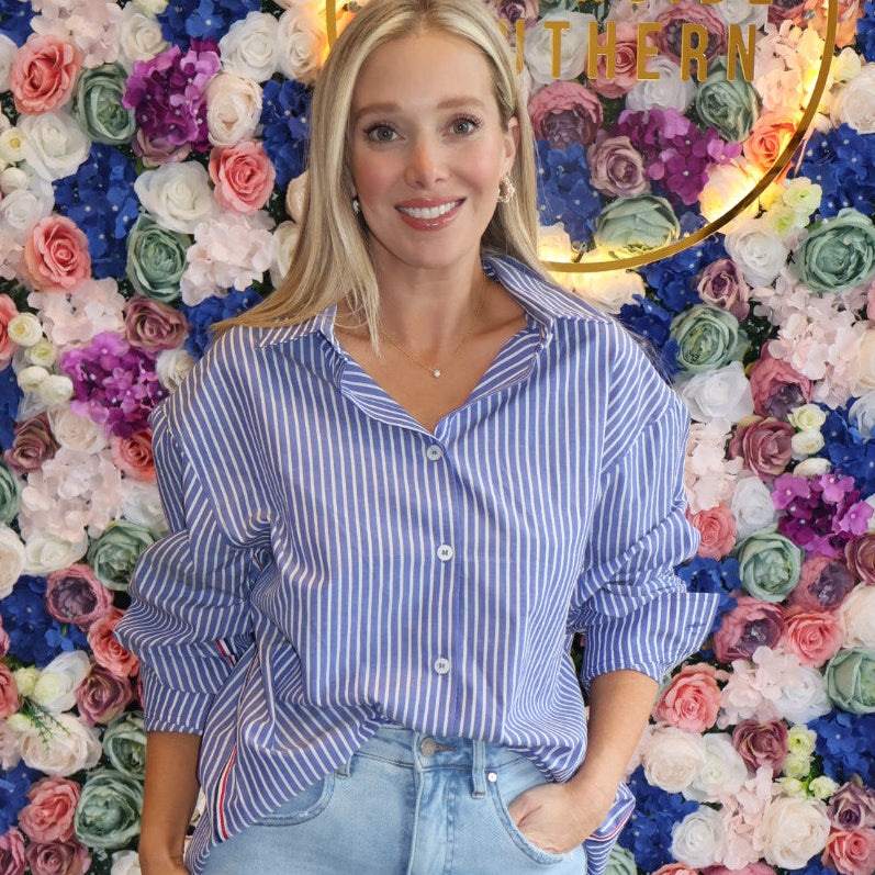 Urban Daizy Button Down with Stripe Tape