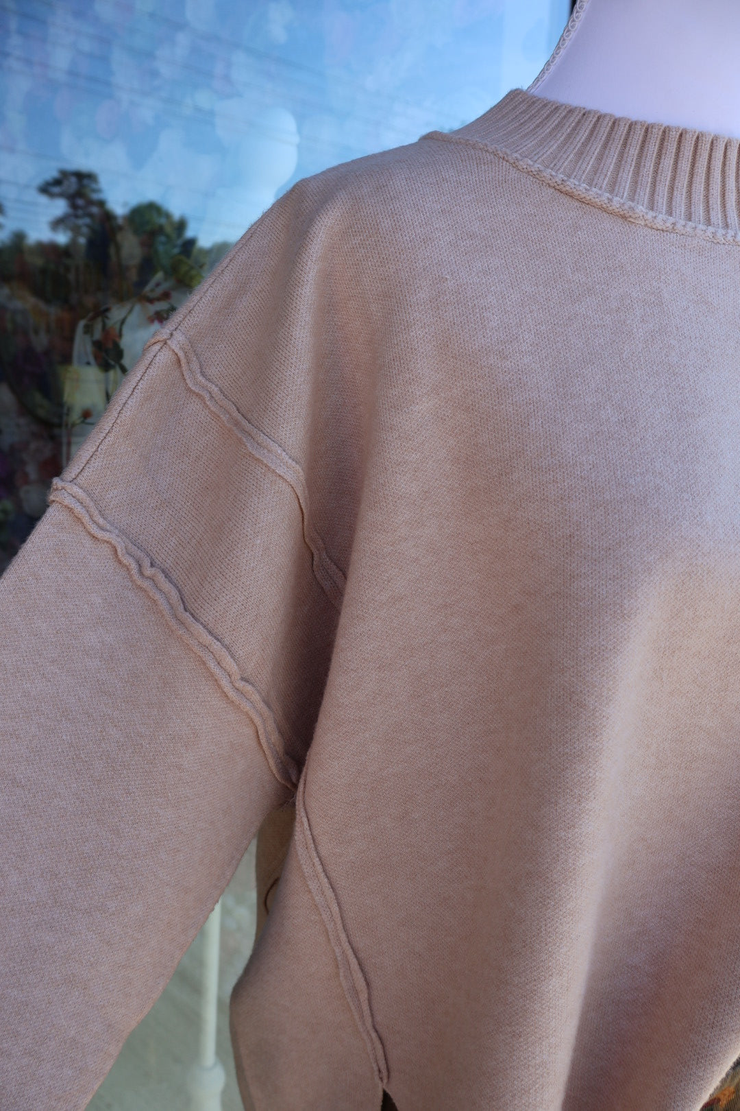 &Merci Drop Shoulder Ribbed Sweater