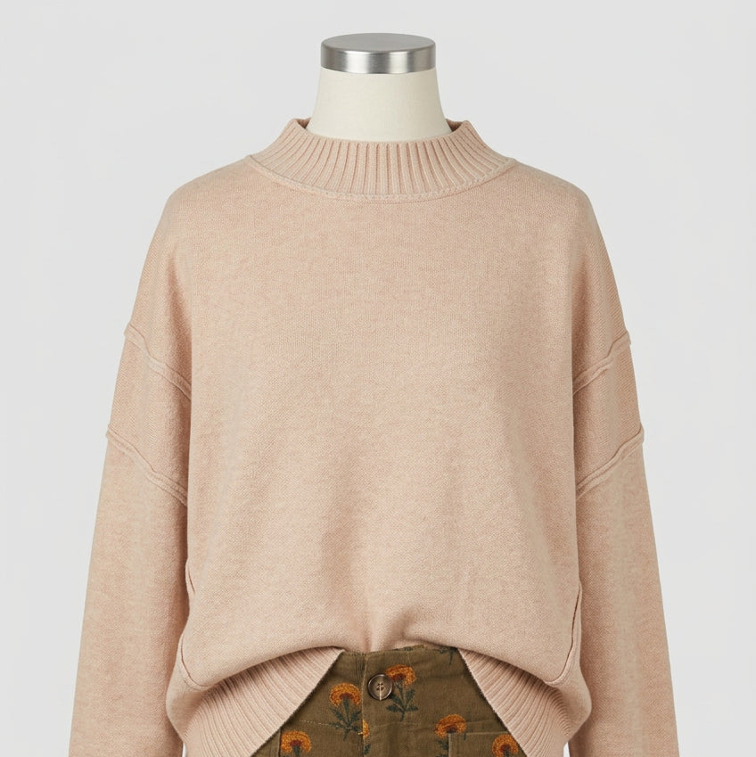 &Merci Drop Shoulder Ribbed Sweater