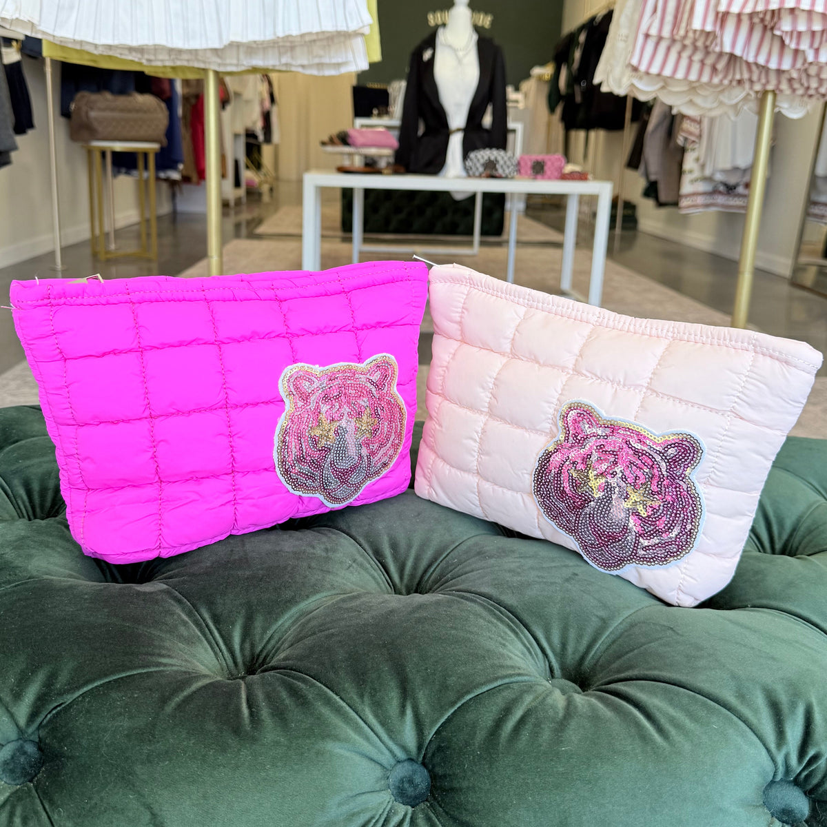 Quilted Puffy Cosmetic Pouch