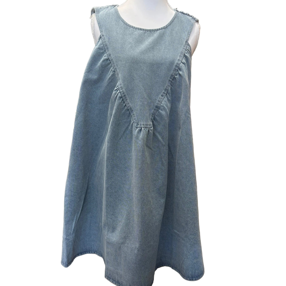 So Me Denim Ruched Sleeveless Dress