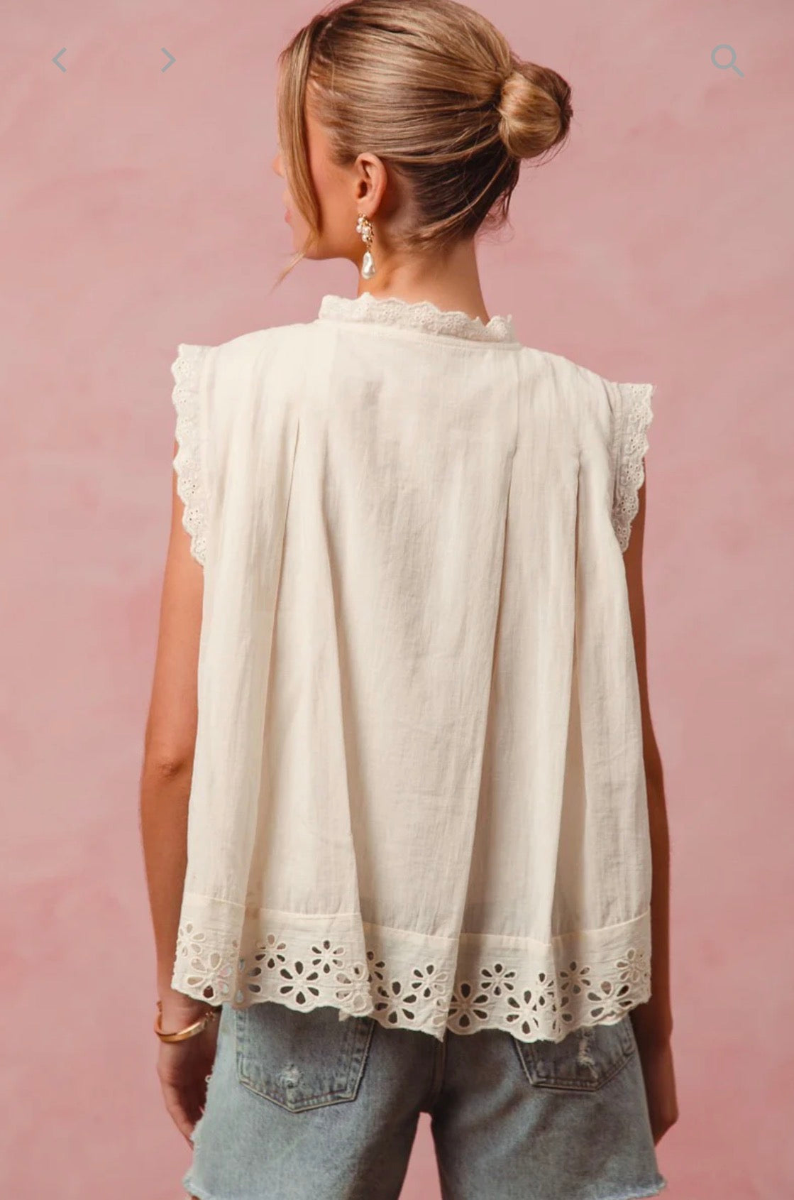So Me Button Up Pleated Blouse