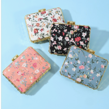 Zenana Floral Design Double Sided Folding Mini Mirror