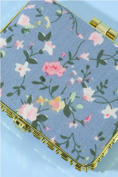 Zenana Floral Design Double Sided Folding Mini Mirror