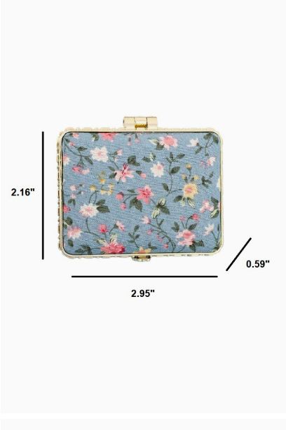 Zenana Floral Design Double Sided Folding Mini Mirror