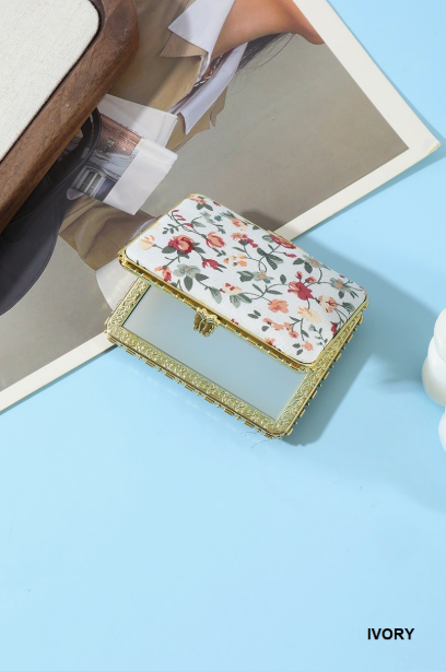 Zenana Floral Design Double Sided Folding Mini Mirror