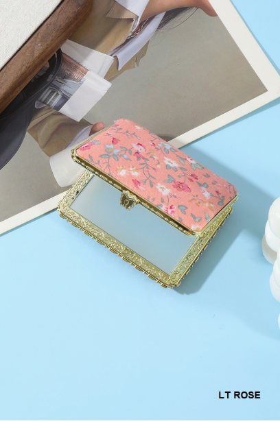 Zenana Floral Design Double Sided Folding Mini Mirror