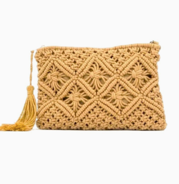 Woven Bohemian Tassel Crochet Clutch