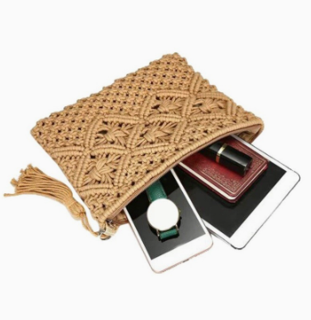 Woven Bohemian Tassel Crochet Clutch