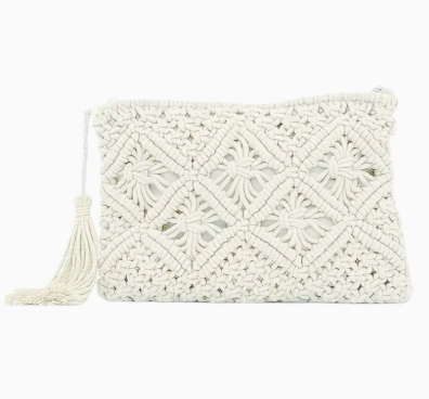 Woven Bohemian Tassel Crochet Clutch