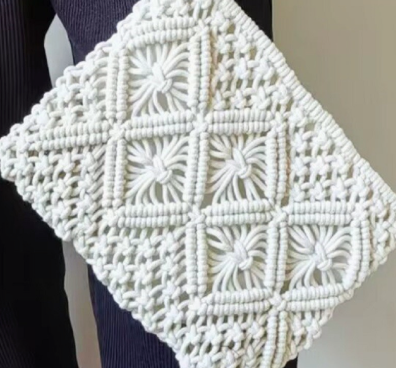 Woven Bohemian Tassel Crochet Clutch