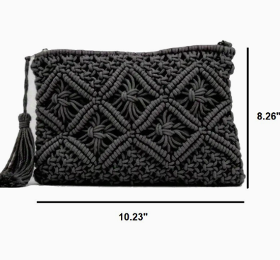 Woven Bohemian Tassel Crochet Clutch