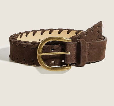 Vintage Braided Brass Pin Buckle Belt