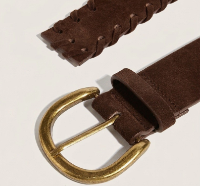 Vintage Braided Brass Pin Buckle Belt