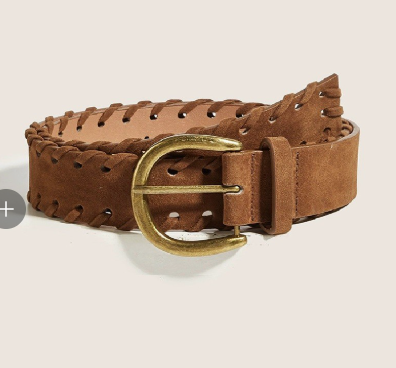 Vintage Braided Brass Pin Buckle Belt