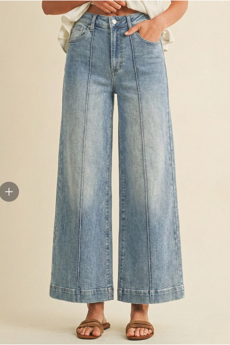Stretch High Rise Pin Tuck Jean