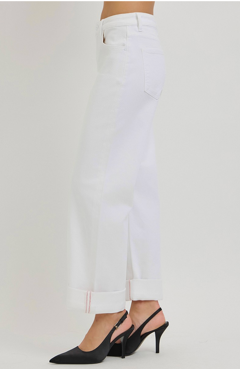 Risen Jeans Tummy Control Slouchy Cropped Cuffed Hem