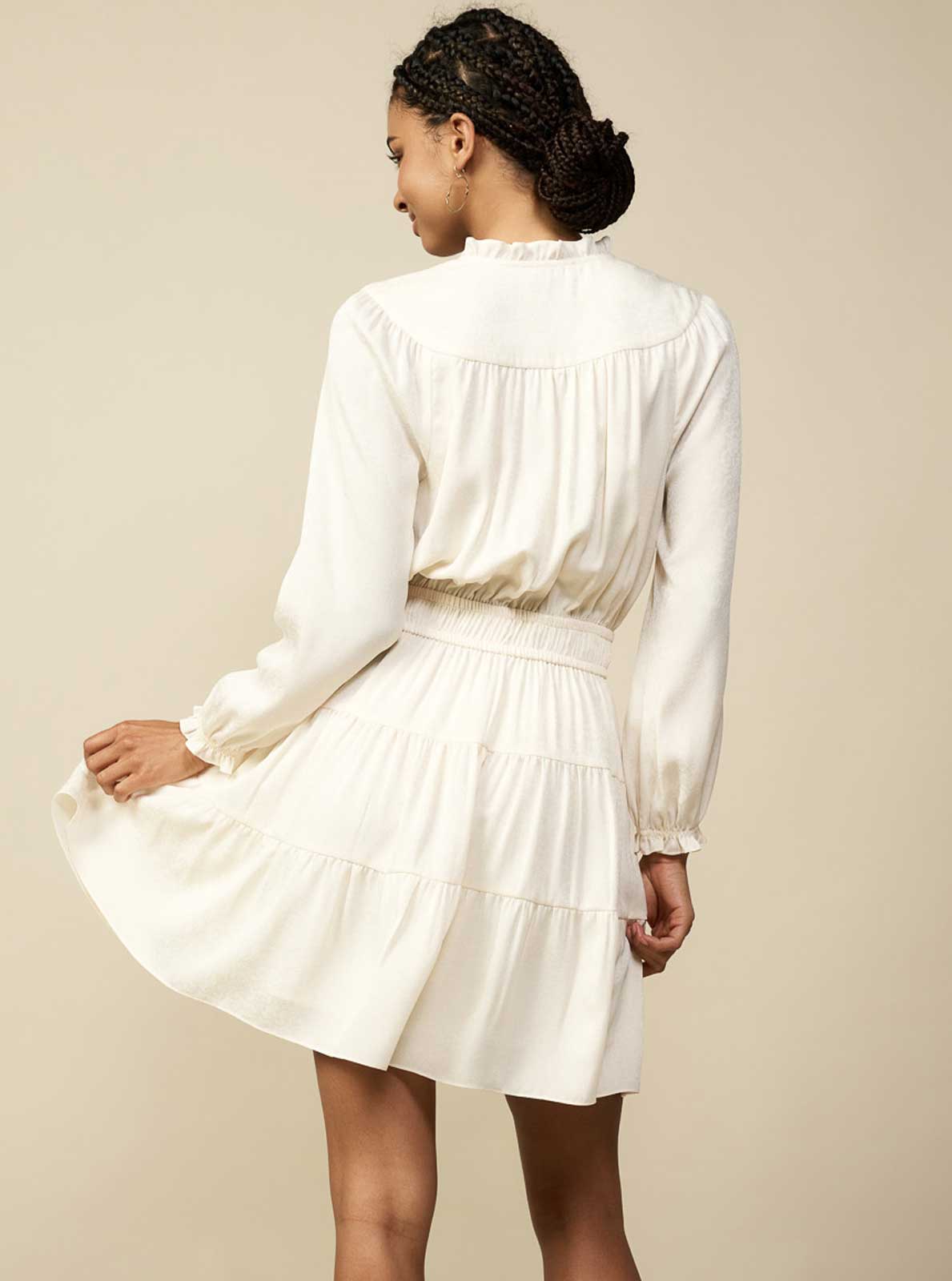 Current Air Above Knee Dress With Elastic and 3 Tiered Skirt