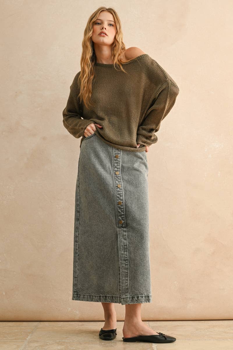 Miou Muse LIGHT WEIGHT LONG SLEEVE KNITTED TOP