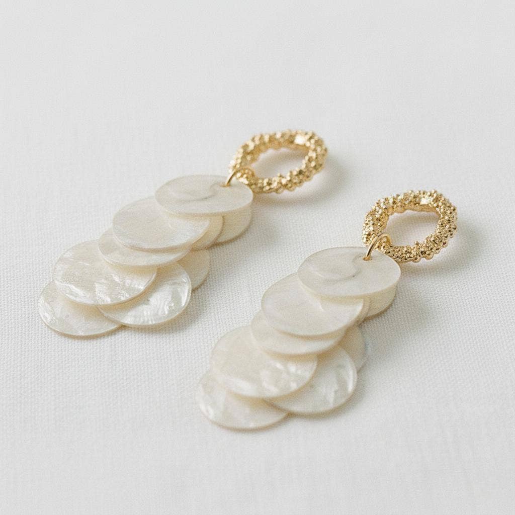 French Style Shell Tassel Drop Earrings