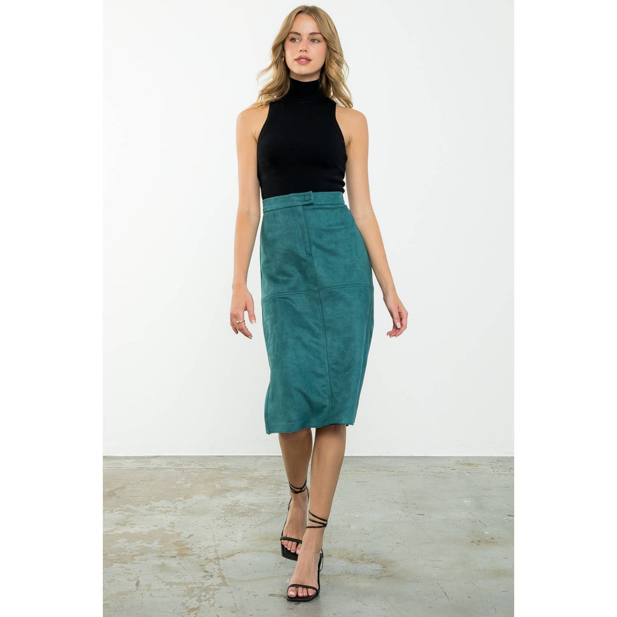 THML Midi Suede Skirt