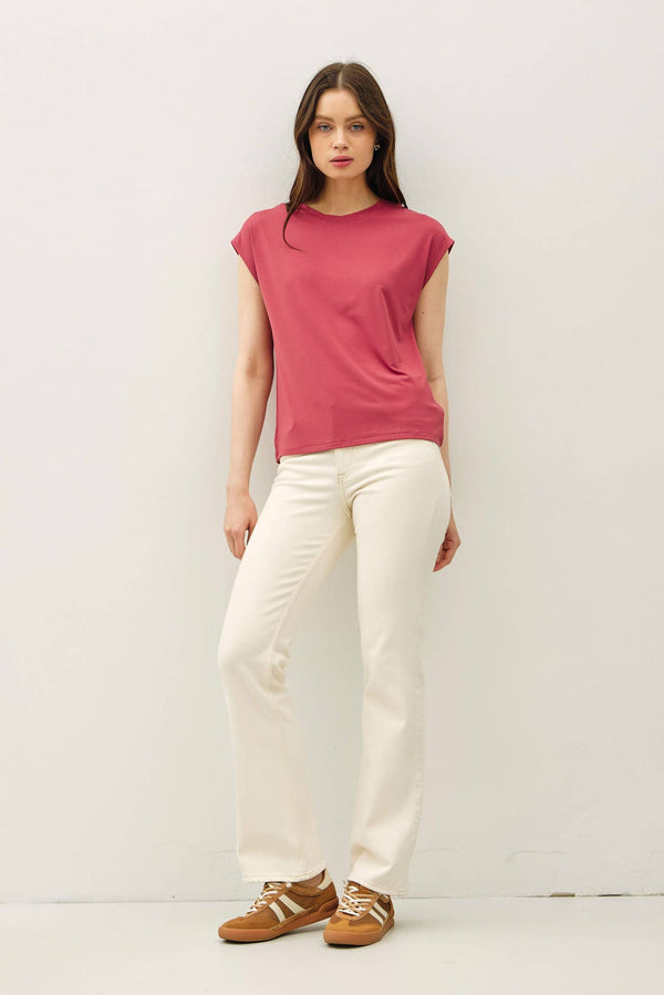 Be Cool BAMBOO/MODAL CAP SLEEVE TOP