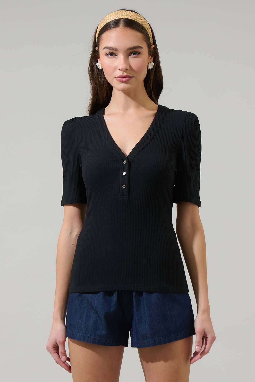 Sugarlips Emmeline Knit Top: Black