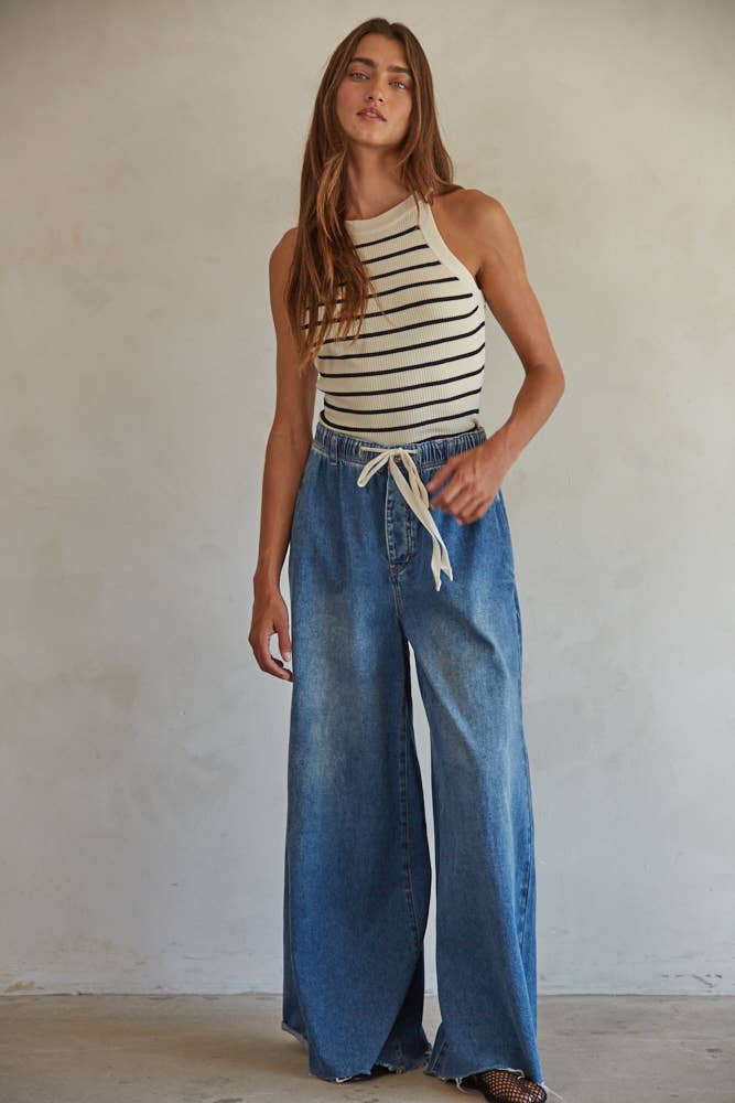 By Together | Knit Sweater Ribbed Striped Tank Top