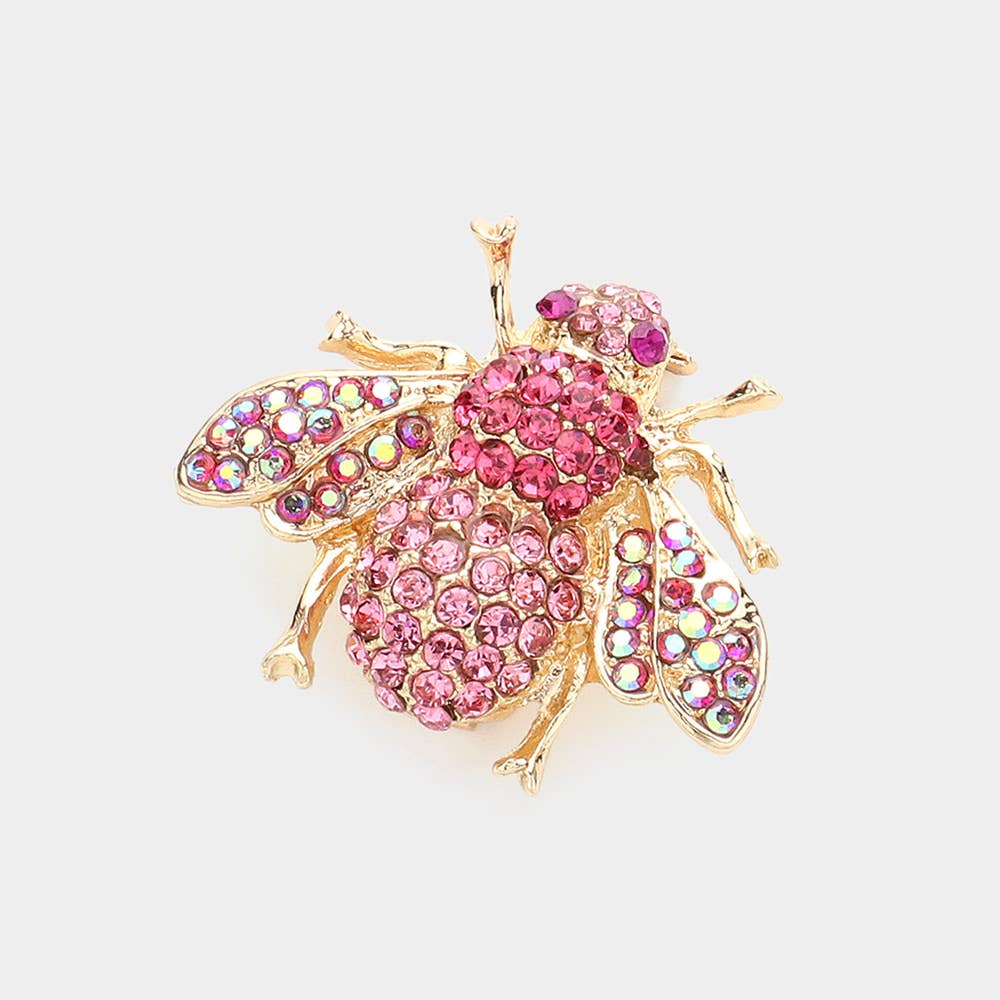 Honey Bee Crystal Rhinestone Pin Brooch