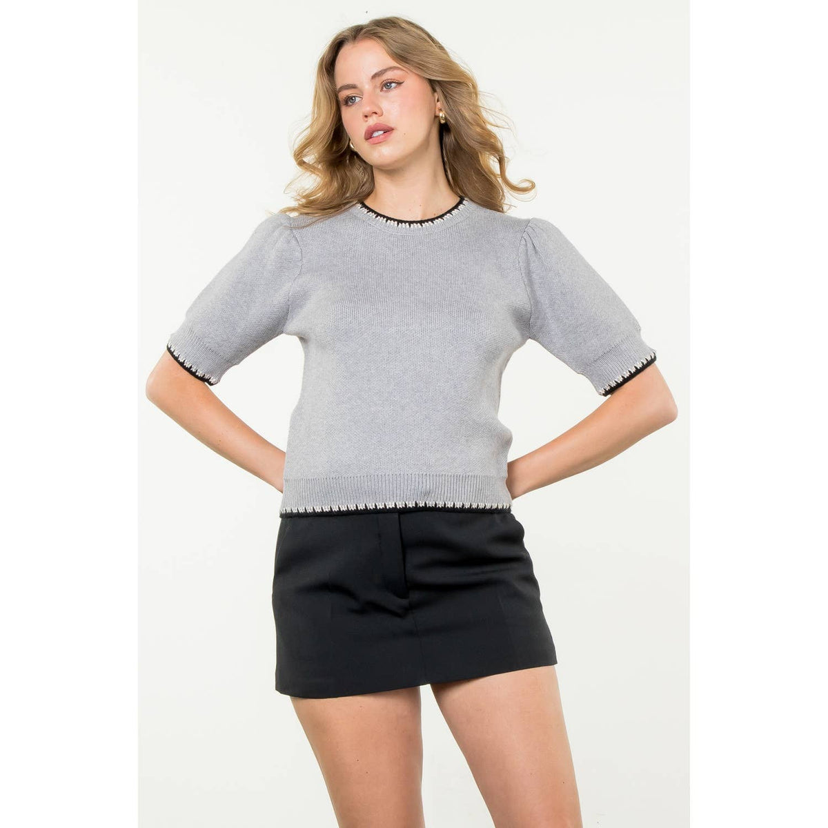 THML Short Sleeve Knit Top