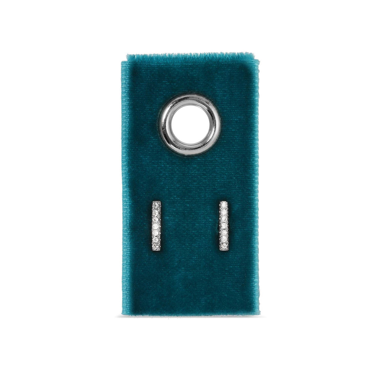 Splendid Iris Pave Bar Studs On Velvet Gift Tag