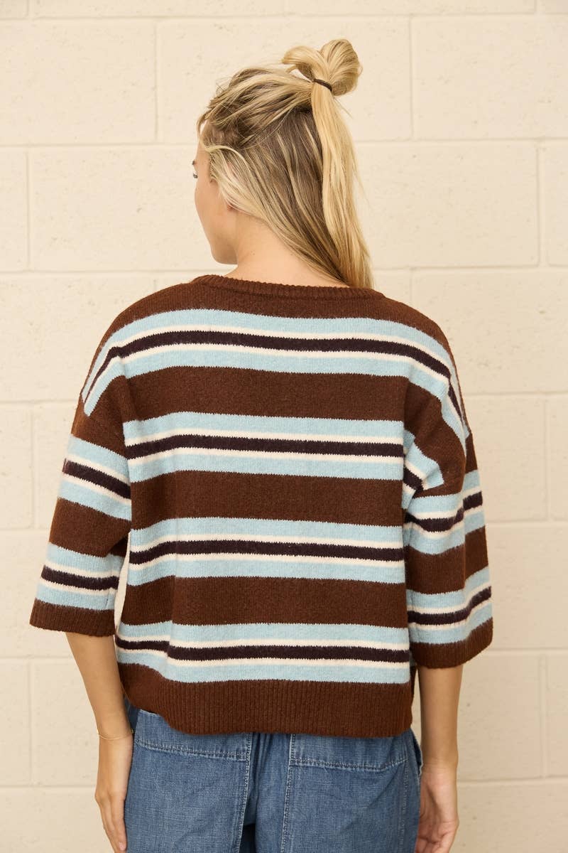 Dottie Stripe Button Front Cardigan