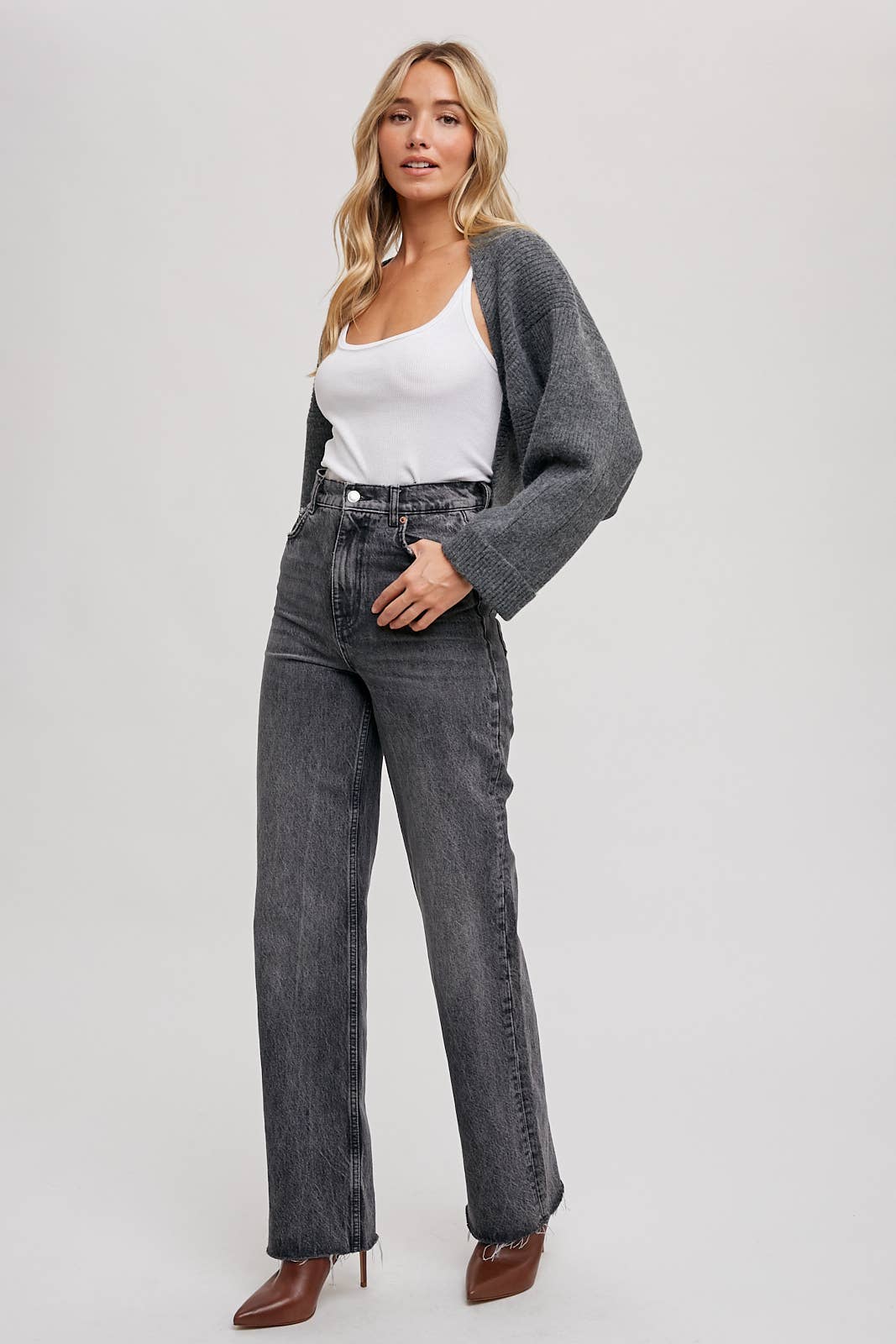 Bluivy Sweater Knit Bolero Shrug