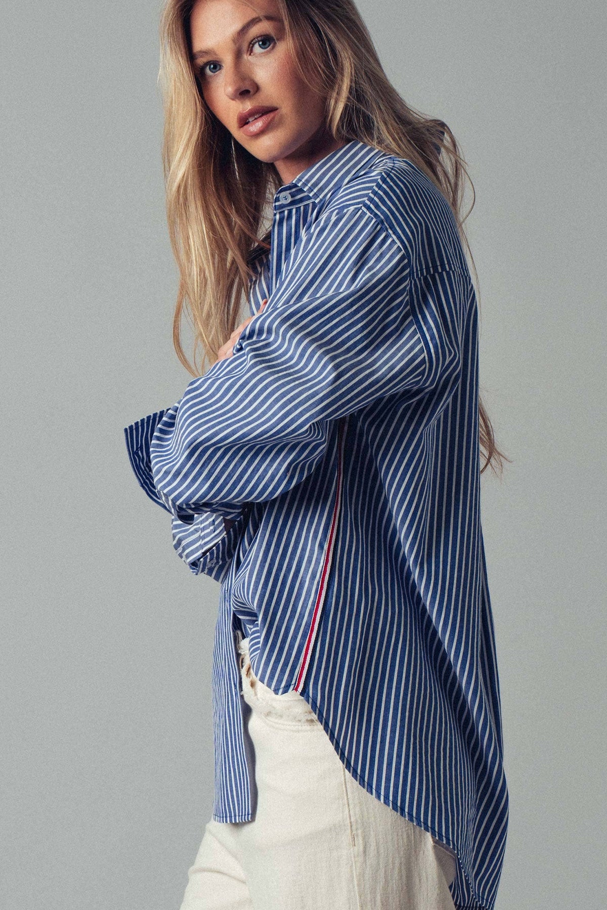 Urban Daizy Button Down with Stripe Tape