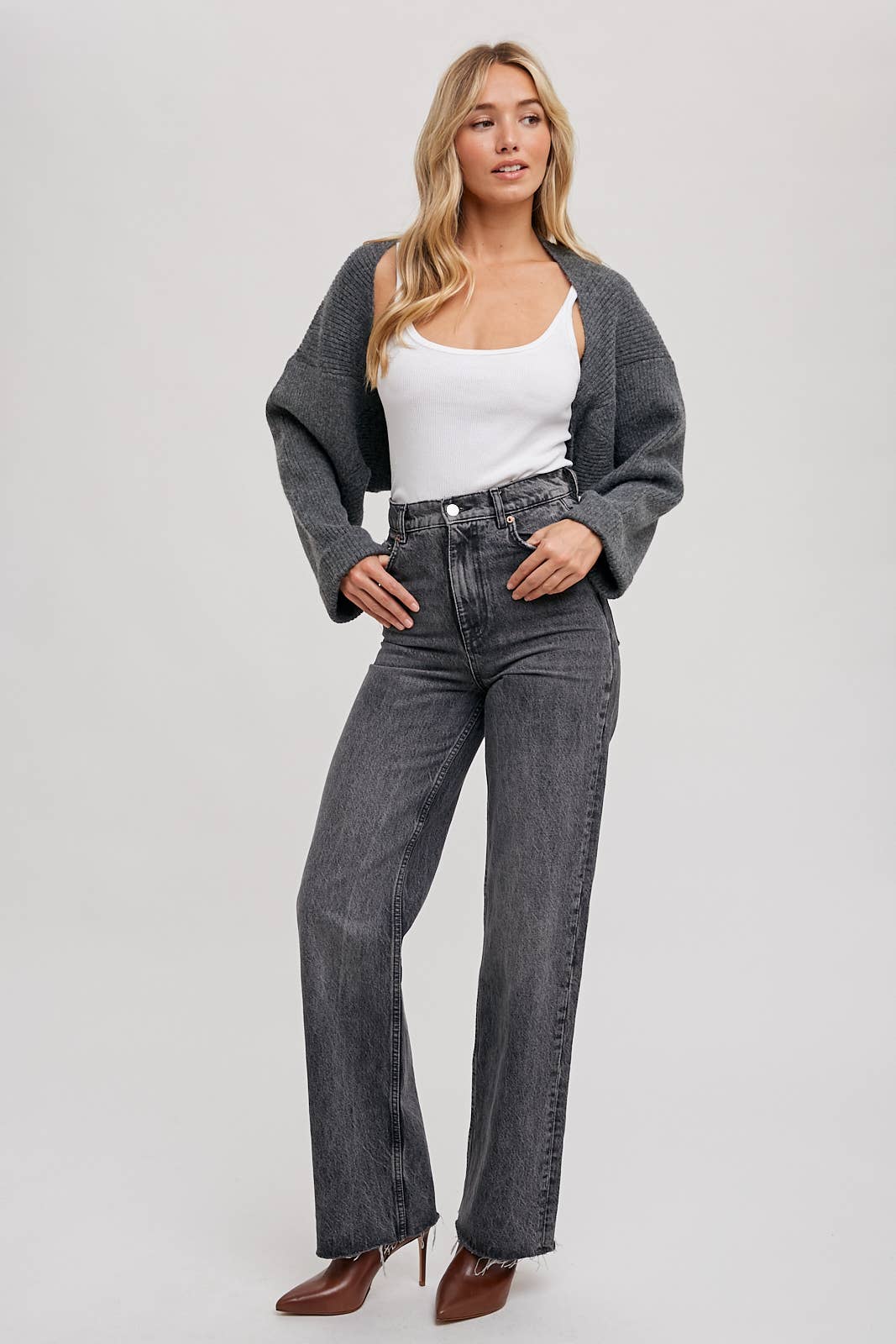 Bluivy Sweater Knit Bolero Shrug