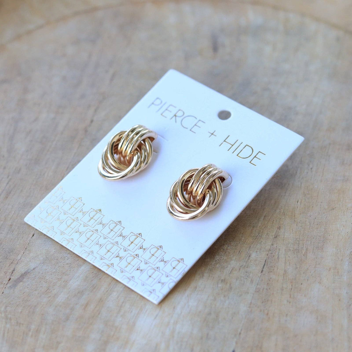 Gold Twisted Knot Earrings | Minimalistic Stud