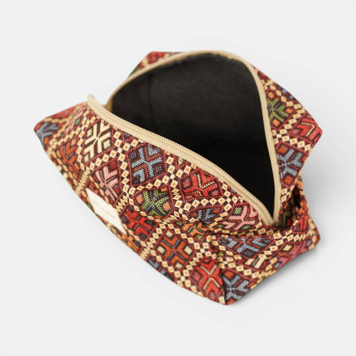 Geometric Jacquard Squared Makeup Bag
