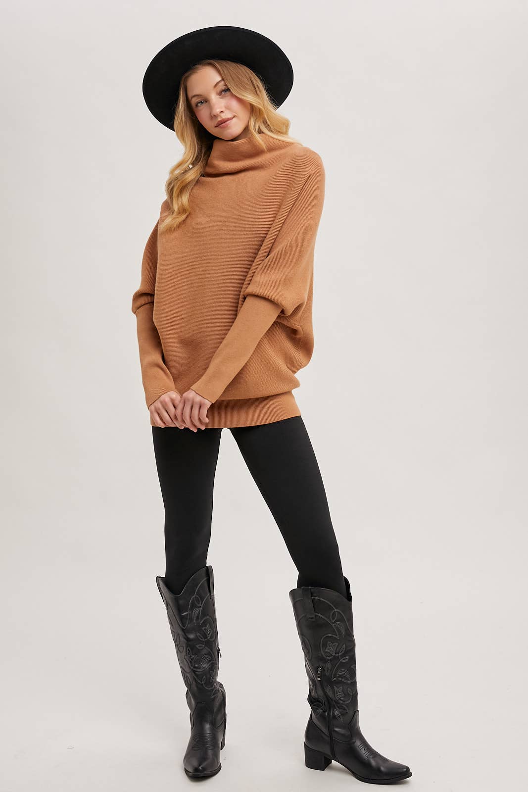 Bluivy SLOUCH NECK DOLMAN SLEEVED PULLOVER