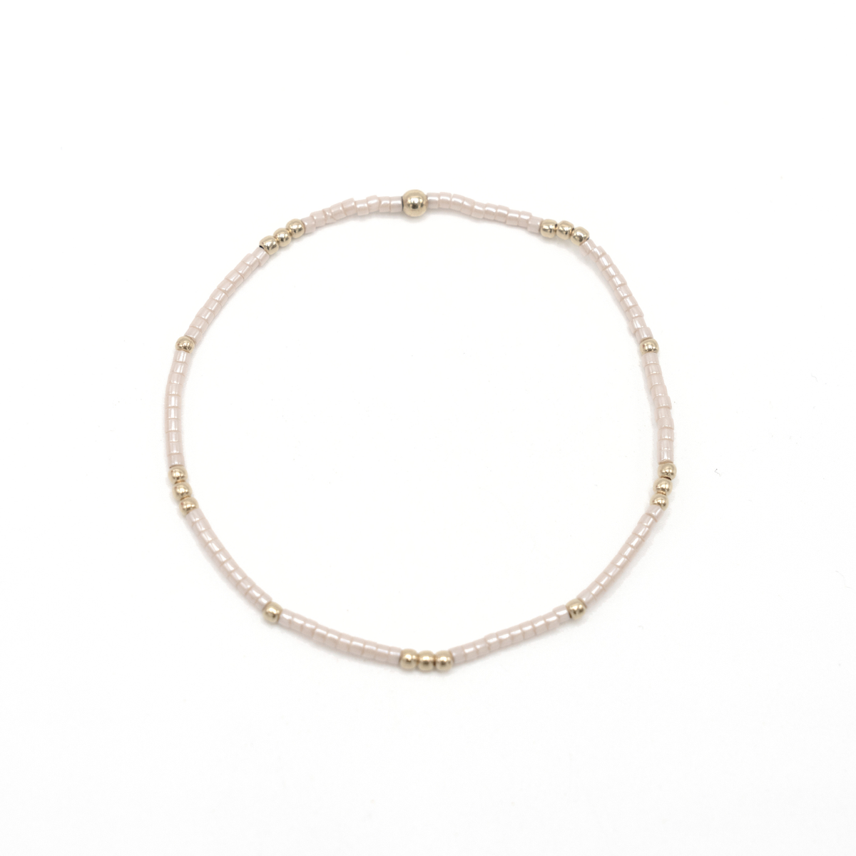 2mm Newport PALEST PINK + Gold Filled Waterproof Bracelet