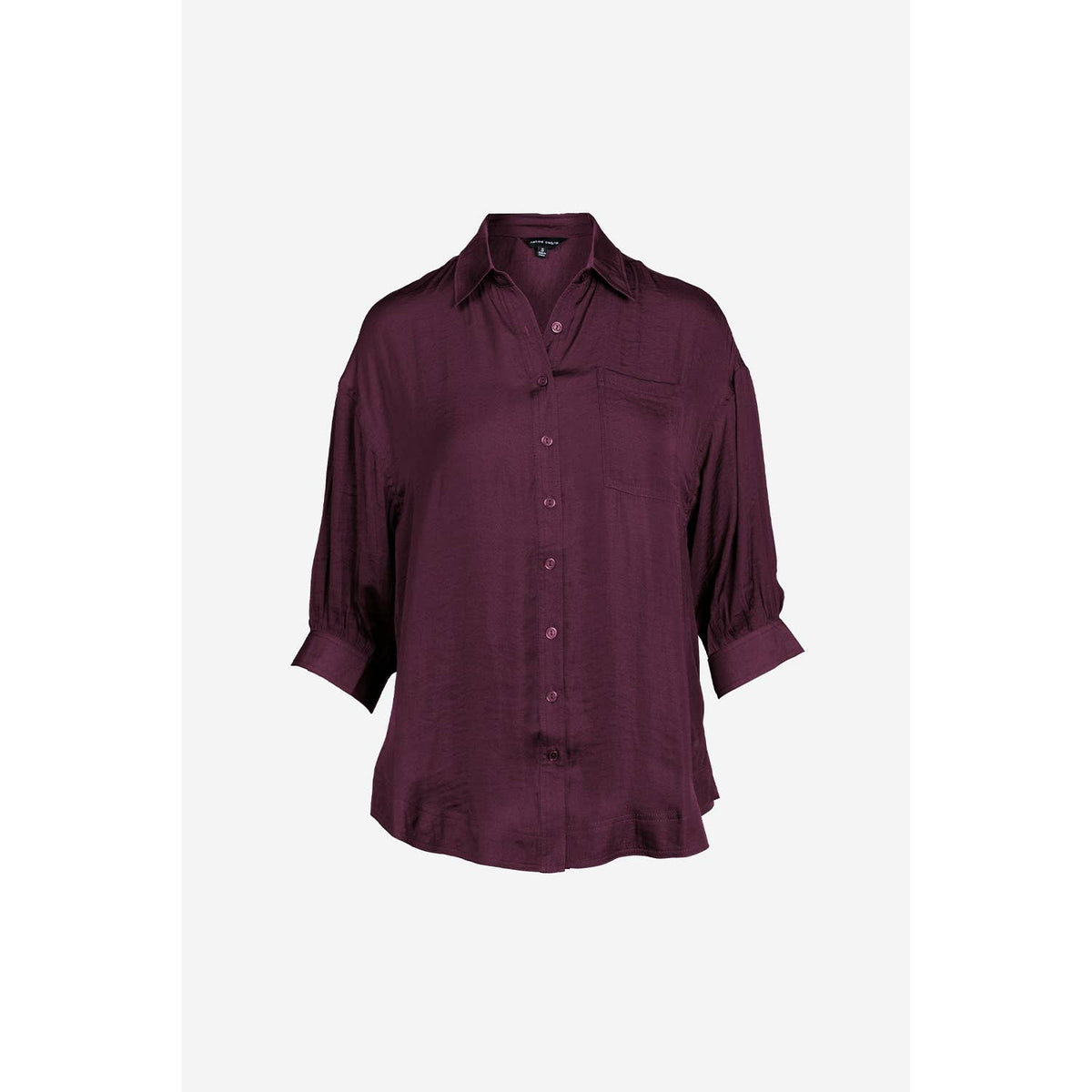 Naked Zebra Oversized 3/4 Sleeve Button Up Blouse