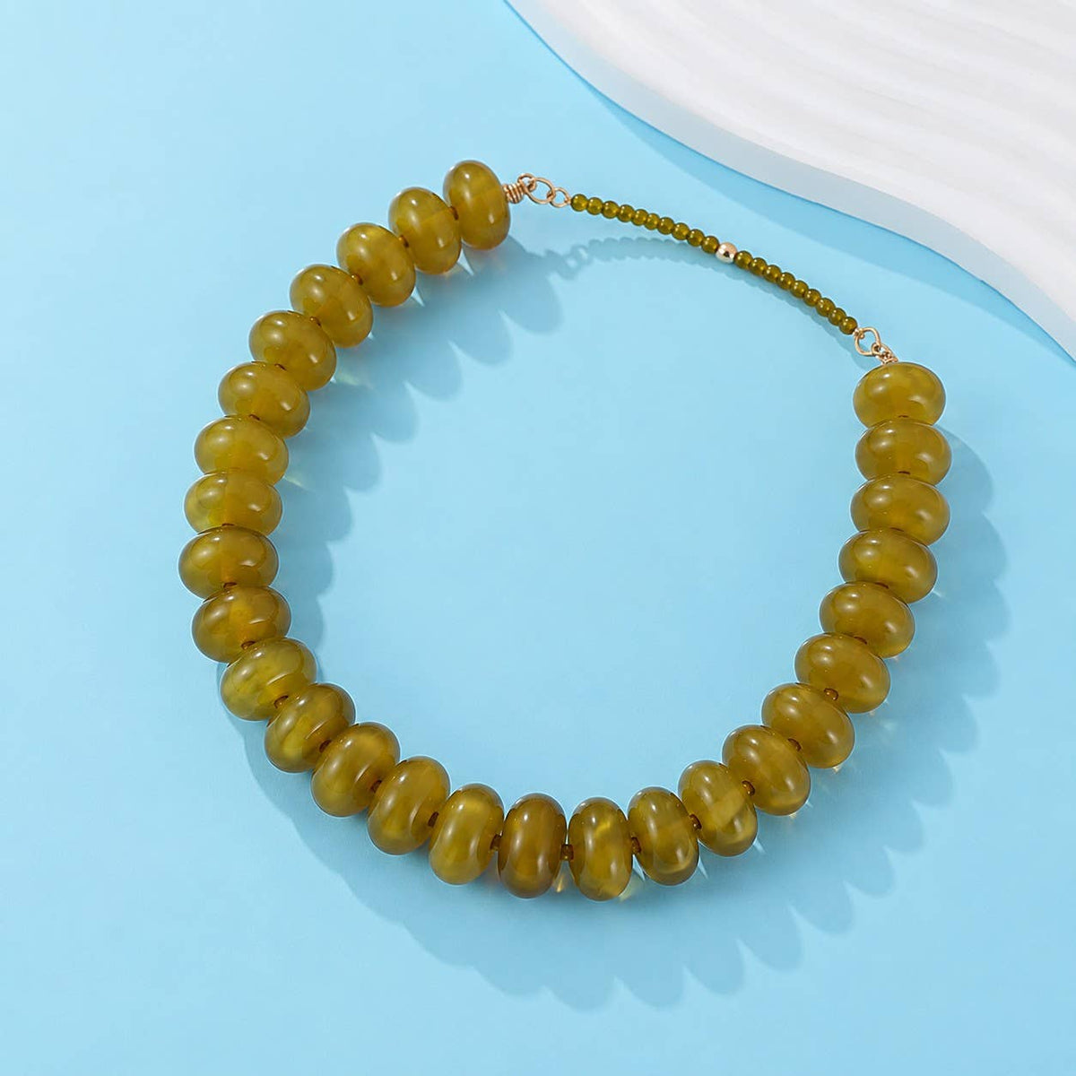 Chunky Beaded Natural Swirl Statement Necklace